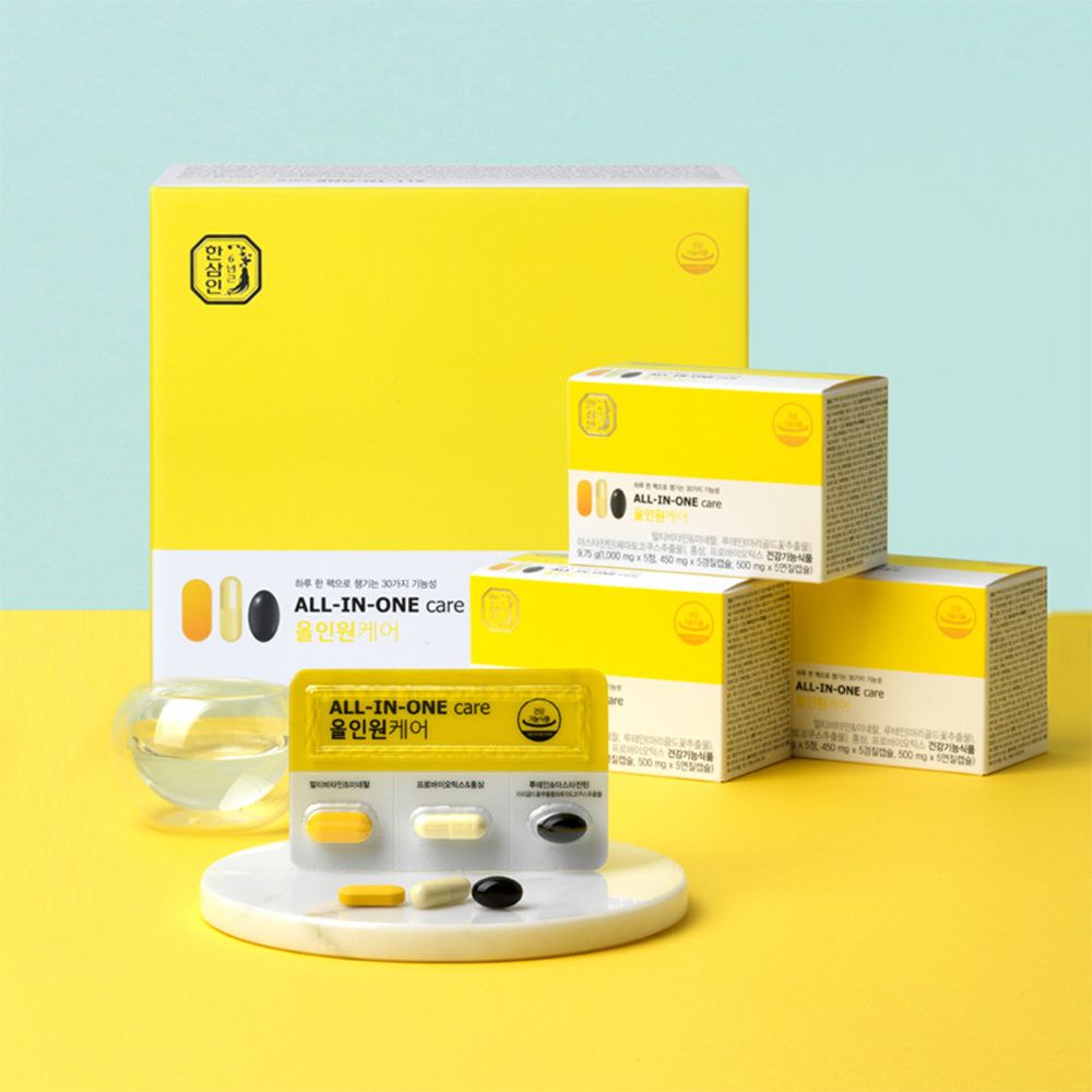 NH NongHyup HANSAMIN All-in-One Care (30Tablets) - Supports Eye, Digestive Health, Fatigue Relief & Immunity with 12 Vitamins, 8 Minerals, Probiotics & Korean Red Ginseng _ Made in Korea